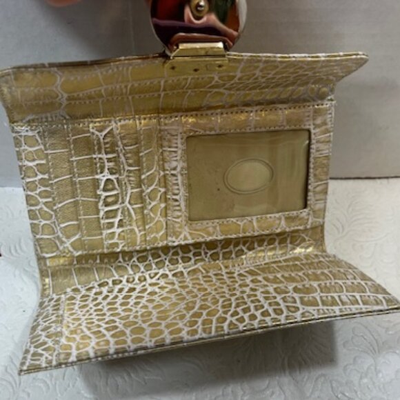 VTG Guess Canvas Logo Alligator Faux Print Snap Clutch Wallet 6.5"x3.5" - Picture 9 of 16